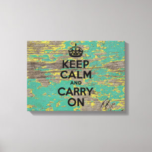 Toile Peinture Jaune et verte Peinture Gardez le calme