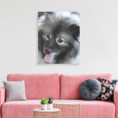 Toile Peinture Keeshond Bailey - Cute Original Chien Art (Insitu(Salon))