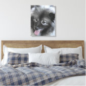 Toile Peinture Keeshond Bailey - Cute Original Chien Art (Insitu(Chambre))