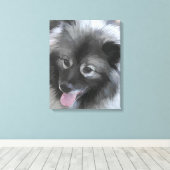 Toile Peinture Keeshond Bailey - Cute Original Chien Art (Insitu (Plancher de Bois))