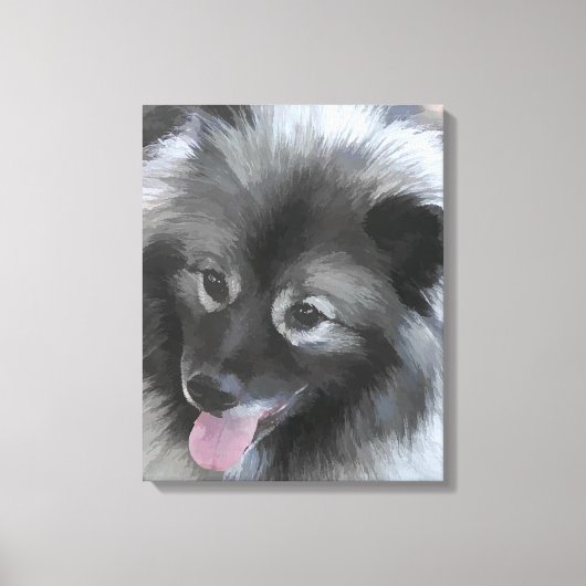 Toile Peinture Keeshond Bailey - Cute Original Chien Art (Recto)