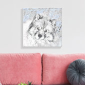Toile Peinture Keeshond Beth - Joli art original chien (Insitu(Salon))