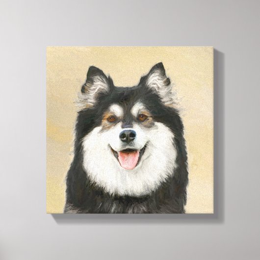 Toile Peinture Lapphund Finlandaise - Joli art original  (Recto)