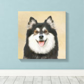 Toile Peinture Lapphund Finlandaise - Joli art original  (Insitu (Plancher de Bois))