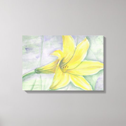 Toile Peinture Lily jaune en acrylique (Recto)
