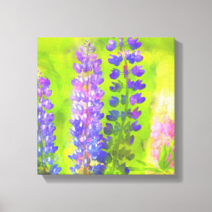 Toile Peinture Lupine - Art Fleur Original