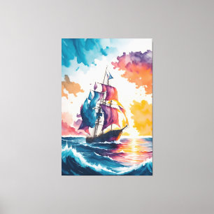Toile Peinture maritime de voilier