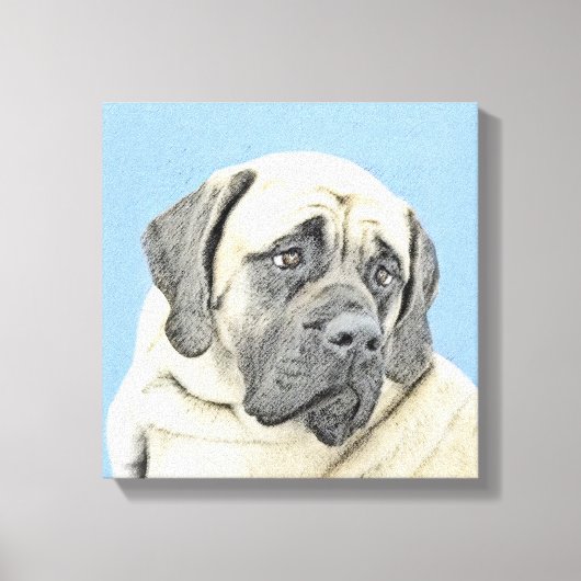 Toile Peinture Mastiff (Fawn) anglaise - Art Chien origi (Recto)