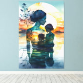 toile peinture mère et ses deux fils.p (Insitu (Plancher de Bois))