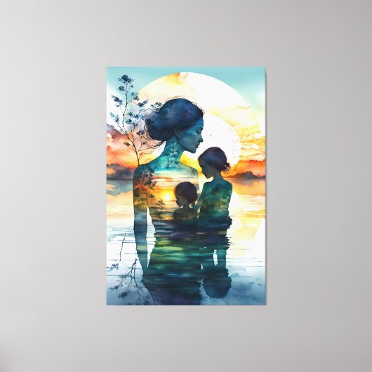 toile peinture mère et ses deux fils.p (Recto)