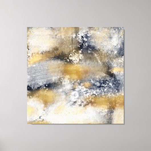 Toile Peinture moderne en or bleu Abstrait (Recto)