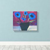 Toile Peinture moderne, fleurs dans le vase (Insitu (Plancher de Bois))