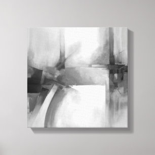 Toile Peinture moderne noire d'art abstrait et blanche