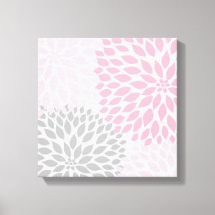 Toile Peinture murale Carré rose et gris