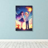 Toile Peinture murale colorée en Imaginaire pour enfants (Insitu (Plancher de Bois))