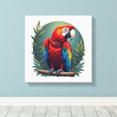 Toile Peinture murale couleur Macaw Oiseau (Insitu (Plancher de Bois))