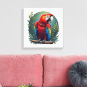 Toile Peinture murale couleur Macaw Oiseau (Insitu(Salon))