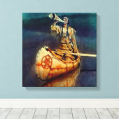 Toile Peinture occidentale de N C Wyeth «The Moose Call» (Insitu (Plancher de Bois))