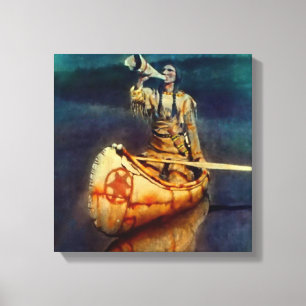 Toile Peinture occidentale de N C Wyeth «The Moose Call»