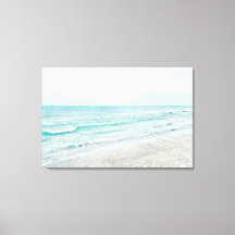 Peinture Ocean Waves Aqua Aquarelle bleu clair