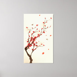 Toile Peinture orientale de style, fleur au printemps 2