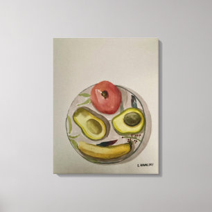 Toile Peinture originale aquarelle "Love My Fruit"