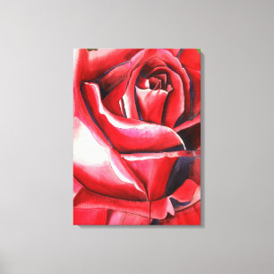 Toile Peinture originale cramoisie d'art d'aquarelle de