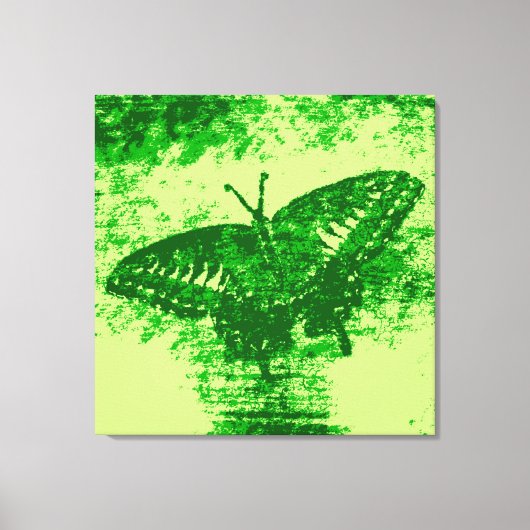 Toile Peinture papillon vert Art Monet (Recto)