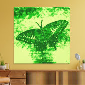 Toile Peinture papillon vert Art Monet (Insitu(Salon))