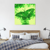 Toile Peinture papillon vert Art Monet (Insitu(Chambre))