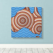 Toile Peinture par points en Australie (Insitu (Plancher de Bois))