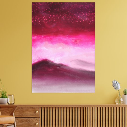 Toile Peinture paysagère Aurora rose Bourgogne (Insitu(Salon))