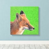 Toile Peinture Red Fox - Art original de la faune (Insitu (Plancher de Bois))