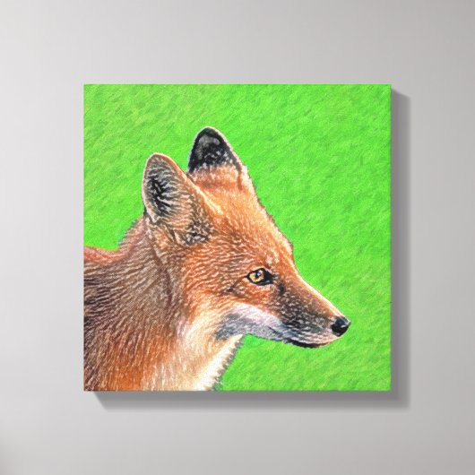 Toile Peinture Red Fox - Art original de la faune (Recto)