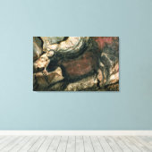 Toile Peinture rocheuse d'un taureau noir, c.17000 av. J (Insitu (Plancher de Bois))