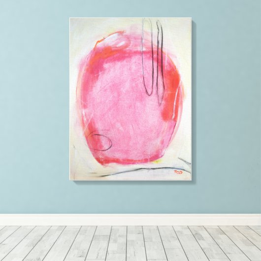 Toile Peinture rose Abstraite (Insitu (Plancher de Bois))