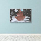 Toile Peinture Rose de lune (Insitu (Plancher de Bois))