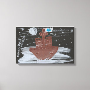 Toile Peinture Rose de lune