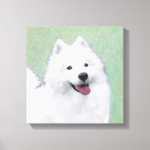 Toile Peinture Samoyed - Cute Original Chien Art