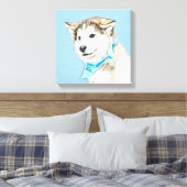 Toile Peinture Sibérienne Husky Puppy - Art Chien origin (Insitu(Chambre))