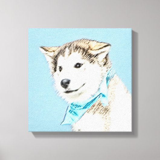 Toile Peinture Sibérienne Husky Puppy - Art Chien origin (Recto)