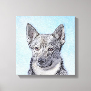 Toile Peinture Suédoise Vallhund - Cute Original Chien A