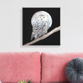 Toile Peinture sur la Chouette neigeuse et la Lune - Art (Insitu(Salon))