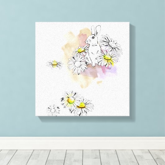Toile Peinture sur lapin (Insitu (Plancher de Bois))