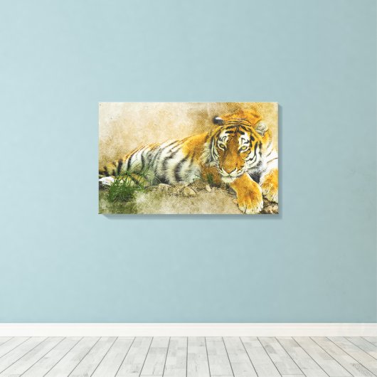 Toile Peinture sur tigre (Insitu (Plancher de Bois))