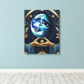 Toile peinture tarot arcane avec lune (Insitu (Plancher de Bois))
