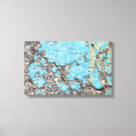 Toile peinture turquoise grungy sur ashalt (Recto)