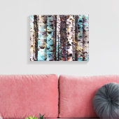 Toile Peinture Turquoise rustique et grise de bouleau Bo (Insitu(Salon))