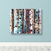 Toile Peinture Turquoise rustique et grise de bouleau Bo (Insitu (Plancher de Bois))