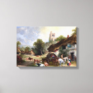 Toile Peinture vintage de village anglais de pays